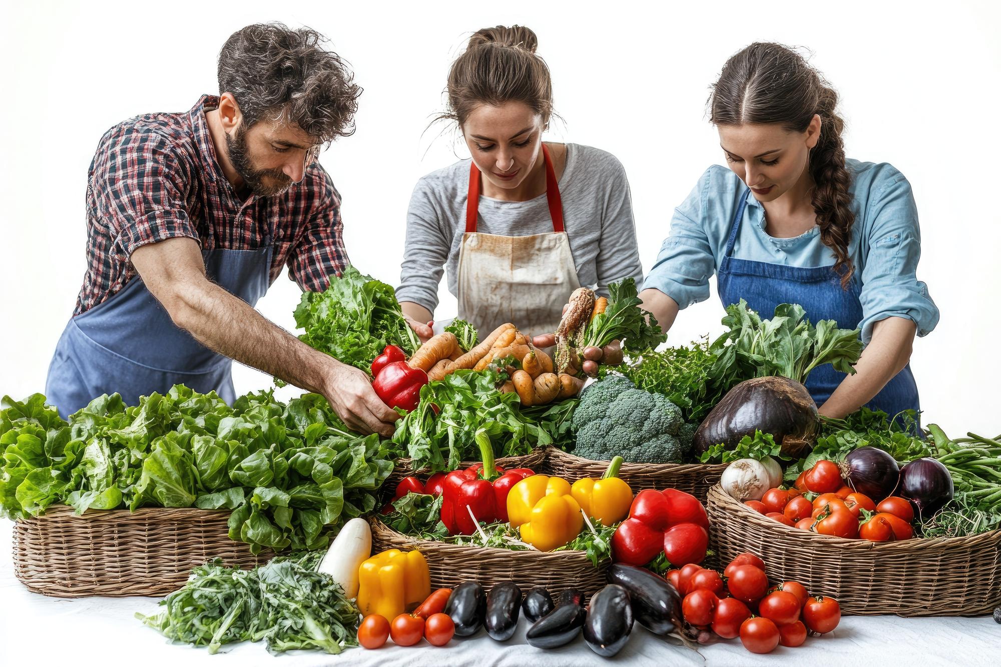 Banchi del mercato con prodotti stagionali
